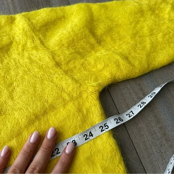 Rachel Comey Camini boxy alpaca merino wool sweater citron yellow size medium - Picture 7 of 8